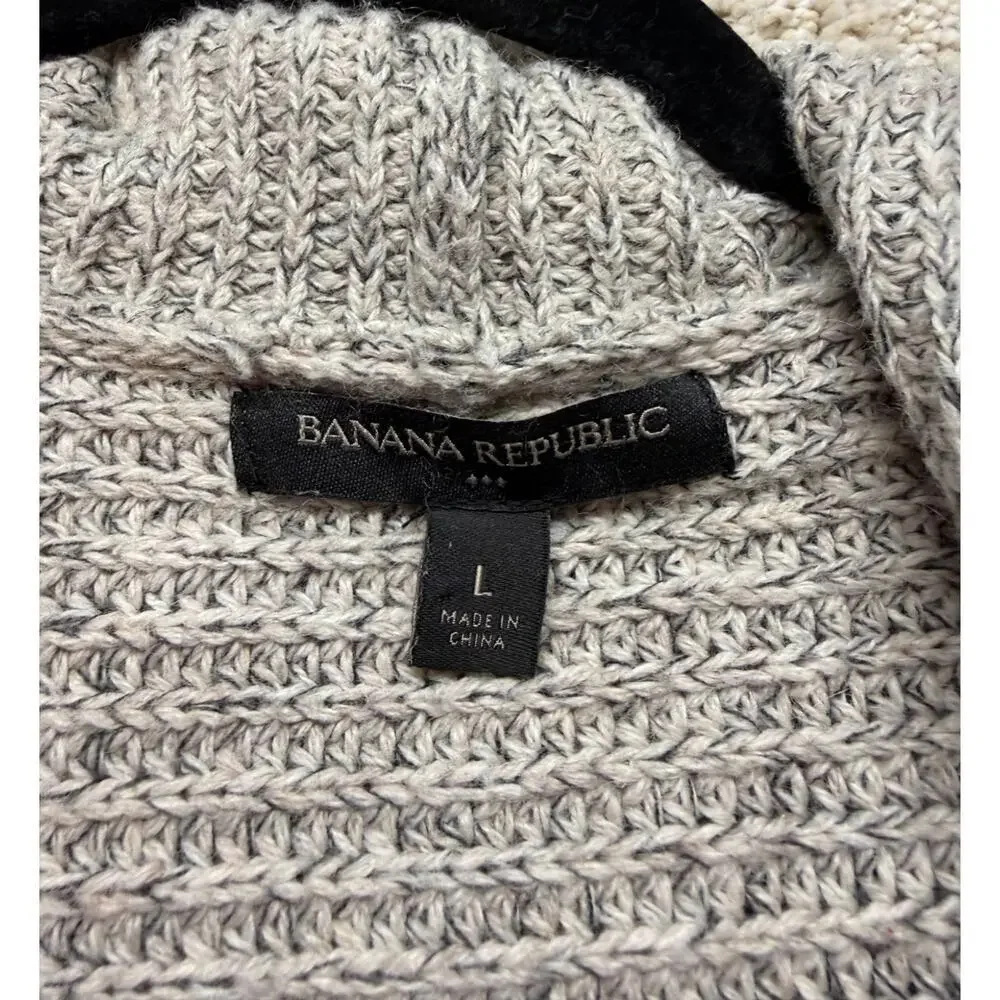 Banana Republic Hooded Wool Blend Thick Long Sleeve Cardigan with Pockets Large - Picture 4 of 6